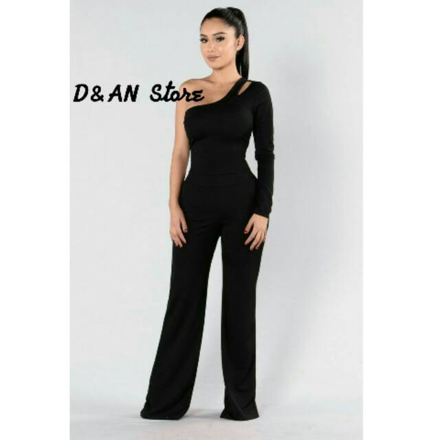 Long jumpsuit one shoulder off