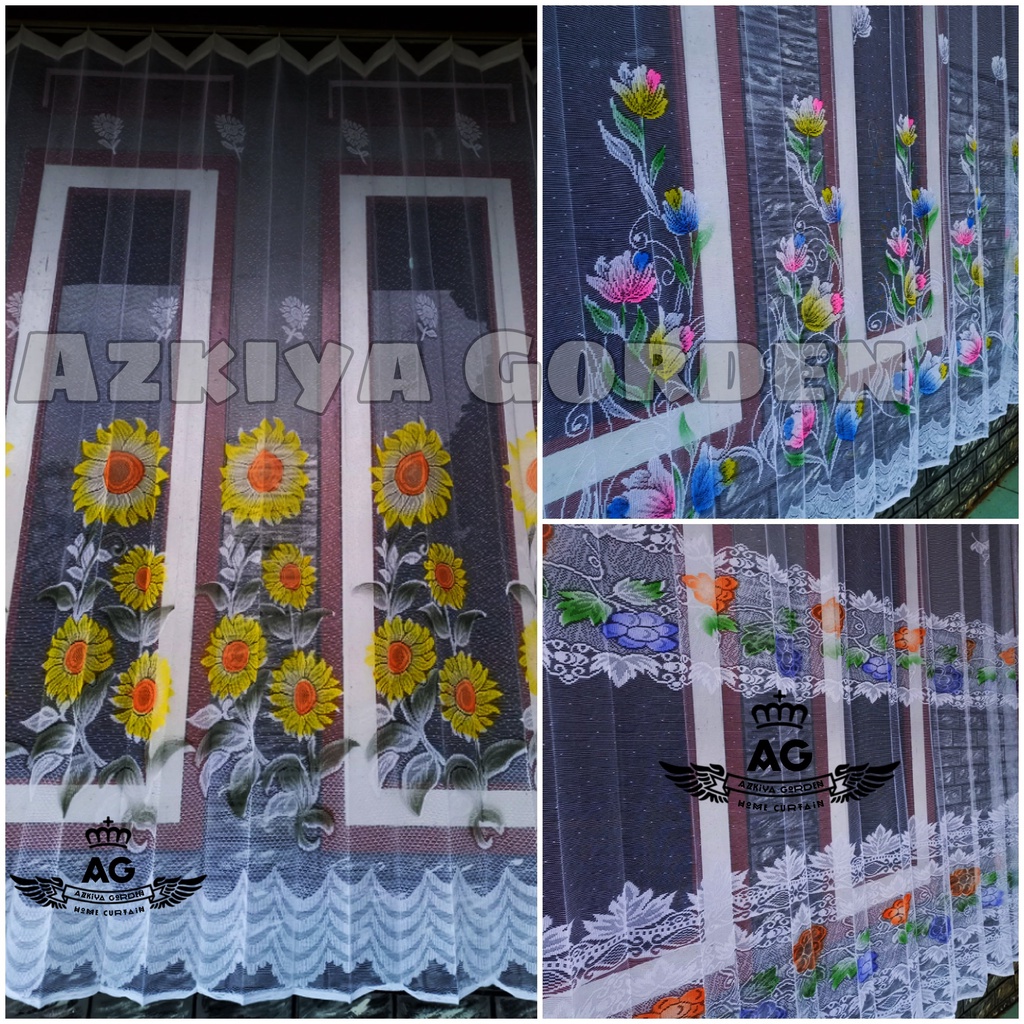 Gorden vitrase gorden vitrase warna vitrase motif bunga tulip matahari