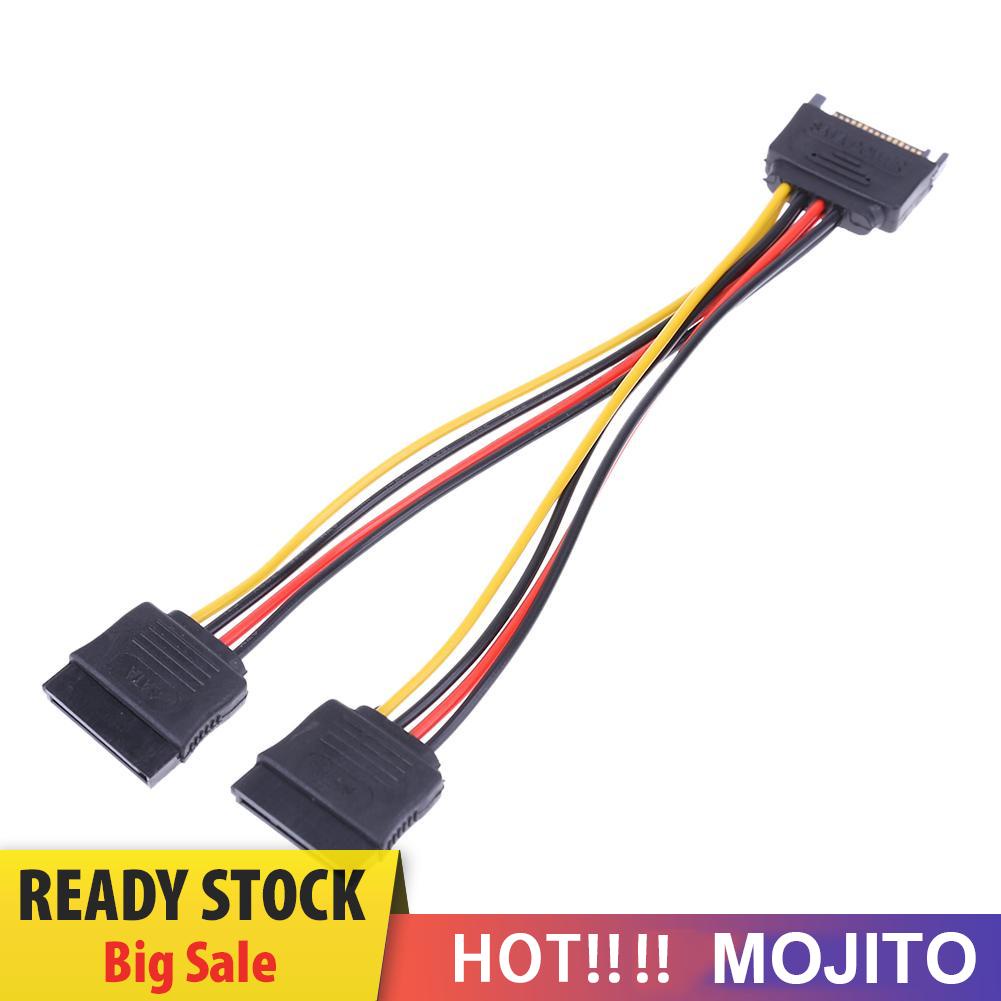 MOJITO 15Pin SATA Port to 2 15Pin SATA Splitter Cable Extender Power Adapter Cable