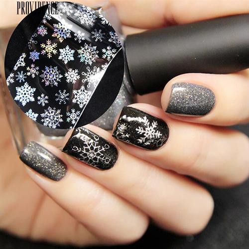 [Bayar Di Tempat] 1 Lembar Natal Snowflake Pola Nail Foil Nail Art DIY Transfer Sticker Kertas