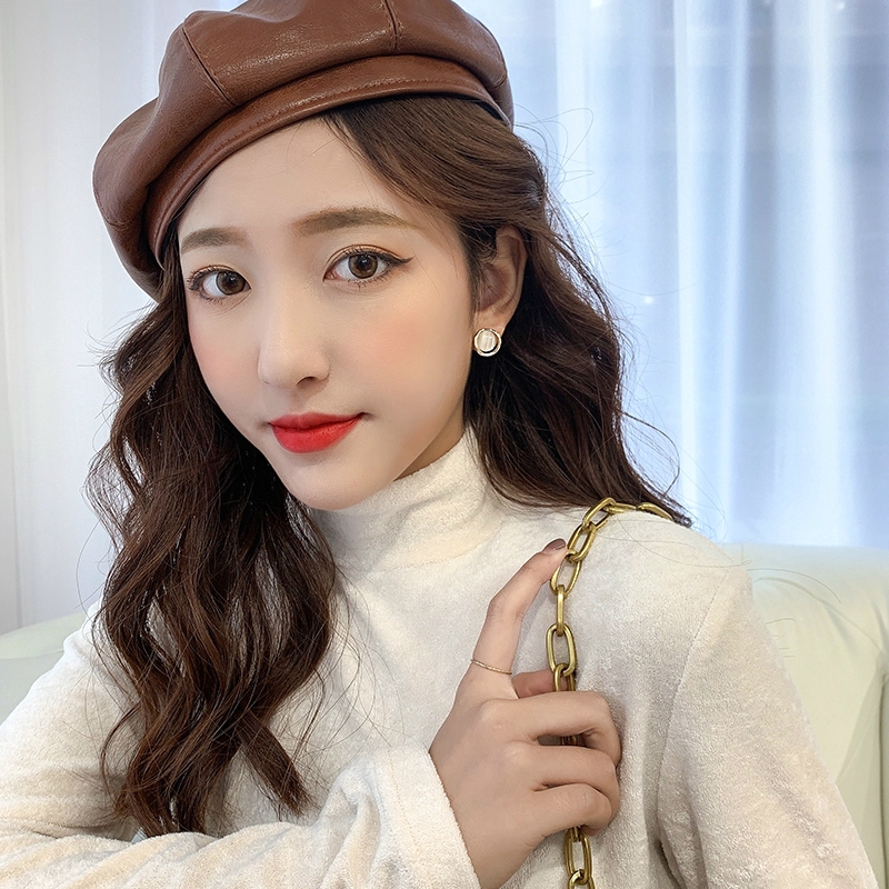 Anting Bulat opal Cantik Untuk Wanita Korea vintage Temperamen Aksesoris Telinga