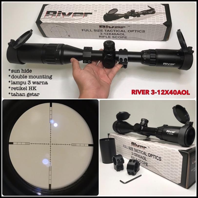 Hot Promo Teleskop Teropong Telescop River 3-12X40Aol Berkualitas