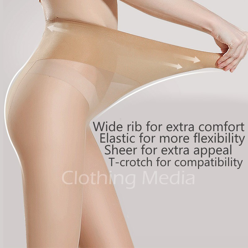Pantyhose Bonas 15D Nice Wide Rib Stocking Celana High Waist Stoking Transparan