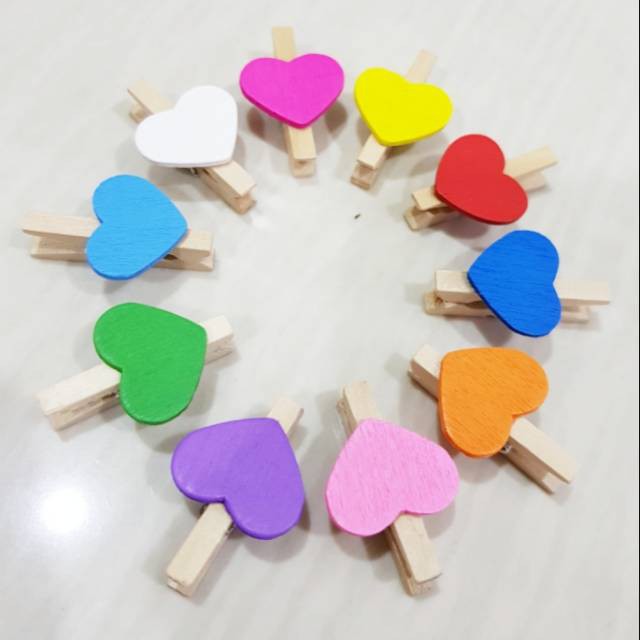 OMAHKITA - JEPIT KAYU / JEPIT KAYU POLOS / JEPIT KAYU FOTO LOVE / JEPIT KAYU POLAROID LOVE