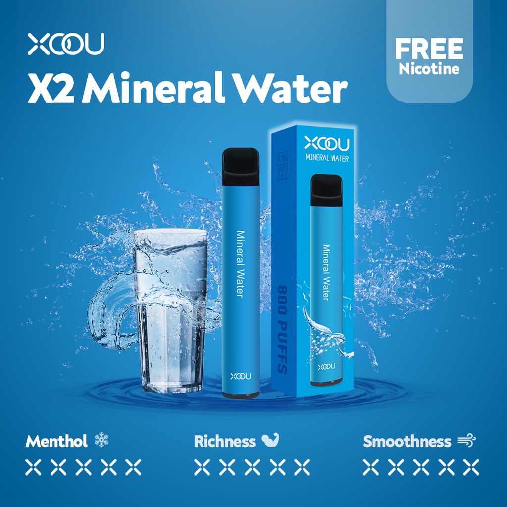 XOOU X2 Disposable Pods 0% Nicotine - Mineral Water