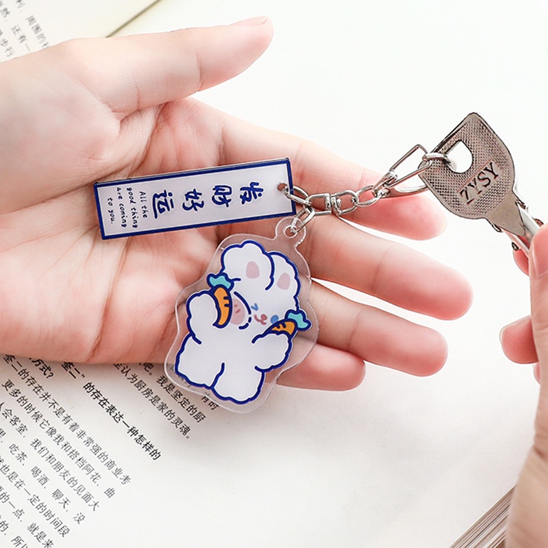 MaiMao. Cartoon Acrylic Good Luck Series Keychain Small Cute Pendant