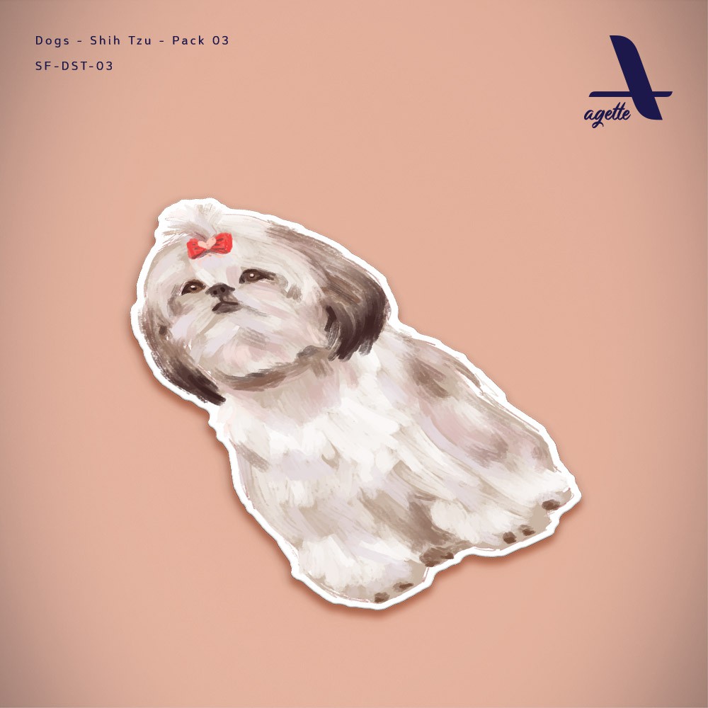 

1 PCS - Stiker Anjing Shih Tzu - 03 - Laminasi - Waterproof Sticker