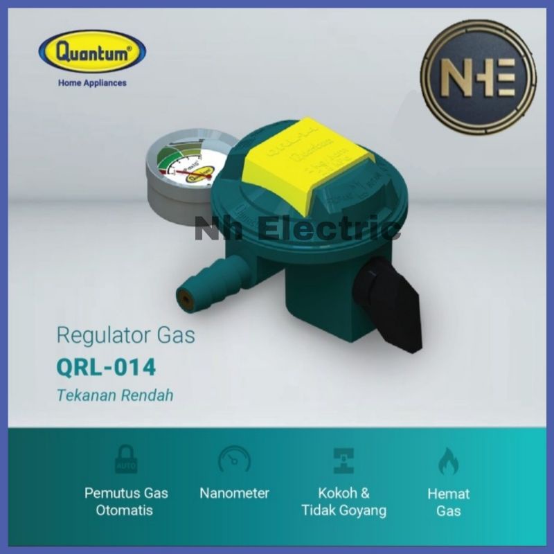 Regulator Gas + Meter QRL14 Quantum Tekanan Rendah SNI - Quantum Regulator Gas LPG QRL14 Tekanan Rendah