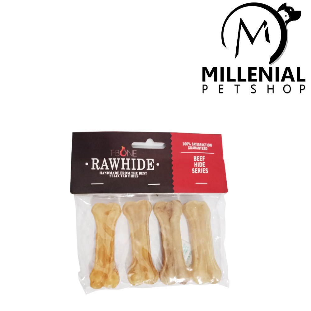 T-Bone t-pb-3 Rawhide Milk Knot Tulang Kulit Cemilan Anjing denta stix