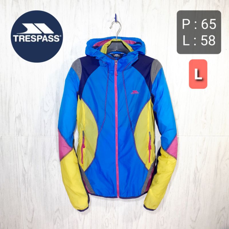 TRESSPASS OLX Color Block Lightweight Windbreaker Jaket Ultralight Outdoor Gunung Hiking Running Sep
