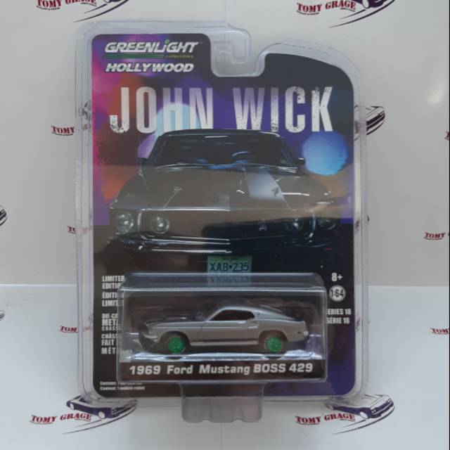 Greenlight John Wick 1969 Ford Mustang BOSS 429 GREEN MACHINE CHASE