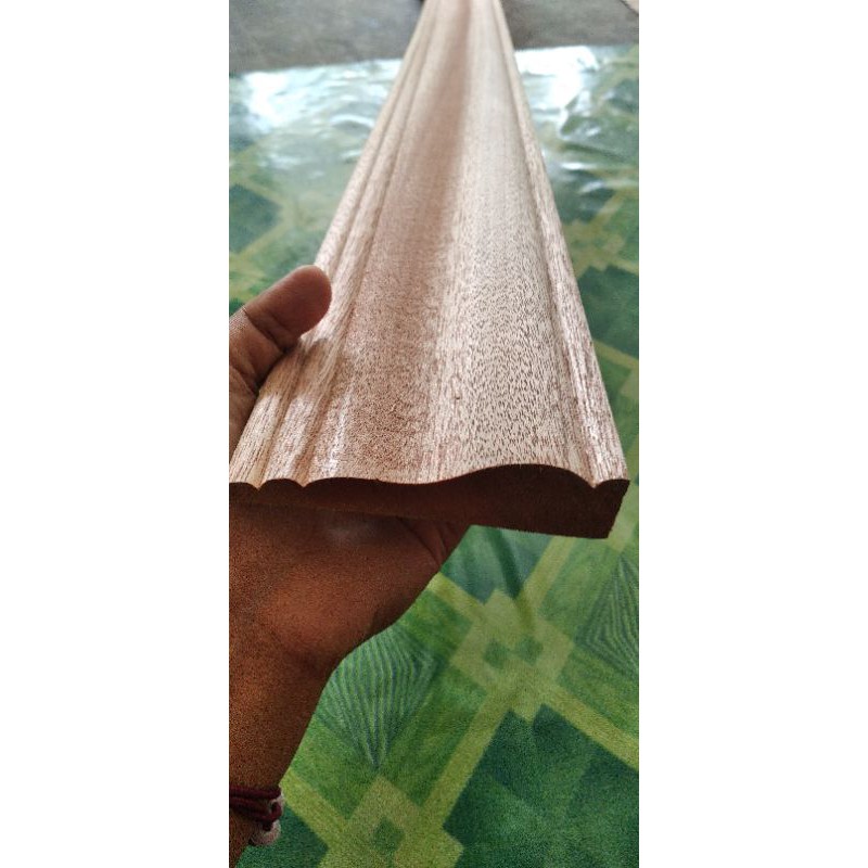 Lis Profil Kayu Lebar 10 cm Panjang 1 Meter untuk Dekorasi Dinding dan Plafon
