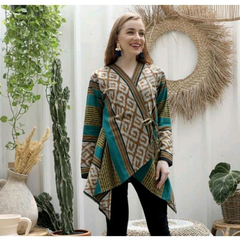 blazer kimono blouse batik tenun ethnik