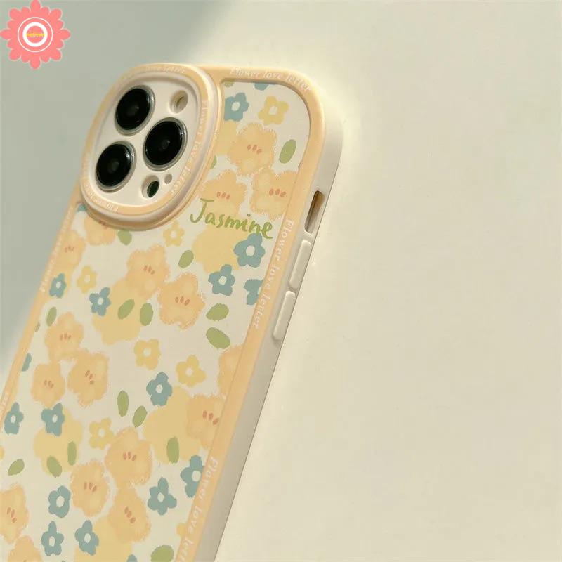 Oppo A17 A17 A17K A95 A96 A57 A76 A74 Reno 7Z 7 5 6 4F 5F 4a15 A16K A5s A55 A12 A54 A16 A9 A5 A12e A1K A7 A53 A31 Retro Bunga Kuning Floral Oval Perlindungan Lensa Soft Cover