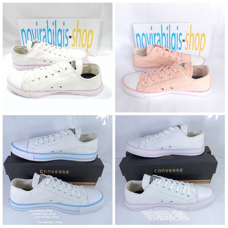 sneakers pendek termurah  terbaru putih dan peach  free book