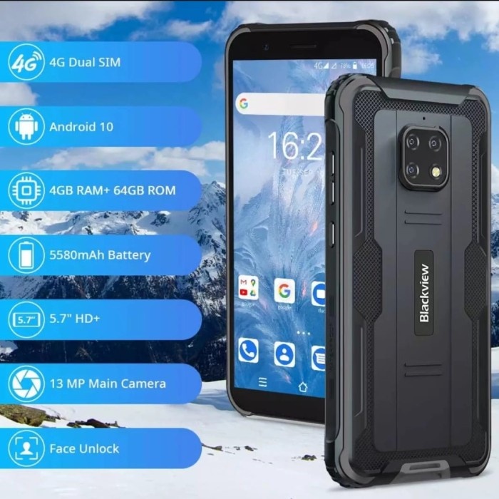 Blackview HP Outdoor BV4900 Pro NFC 5580mAh tahan air tahan banting