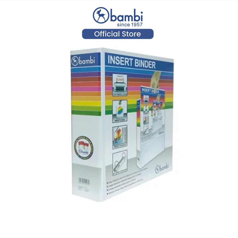 

Bambi Insert Ring Binder A4 3 Ring Type D All Color Jumbo Size 65 mm Original