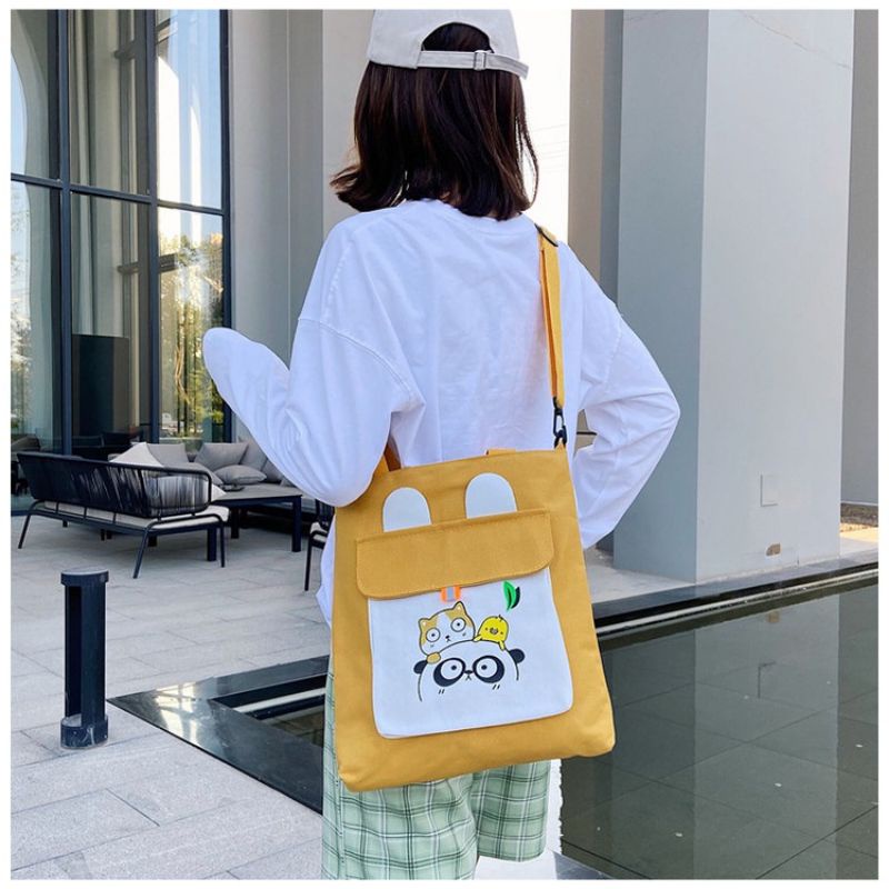 Totebag korean style kekinian kuping panda