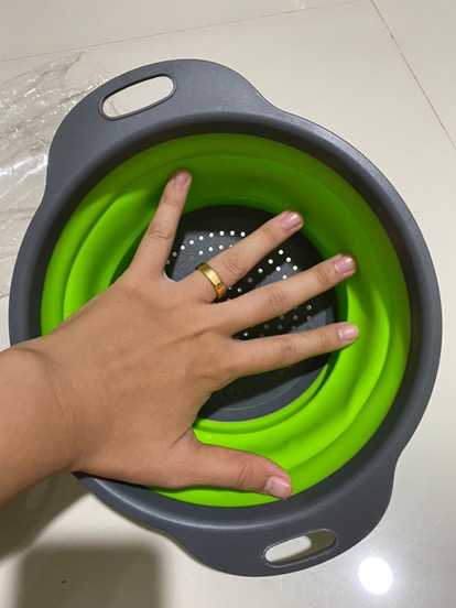 Ember Bulat Baskom Wadah Silikon Silicone Cuci Buah Sayur Dapur Sink