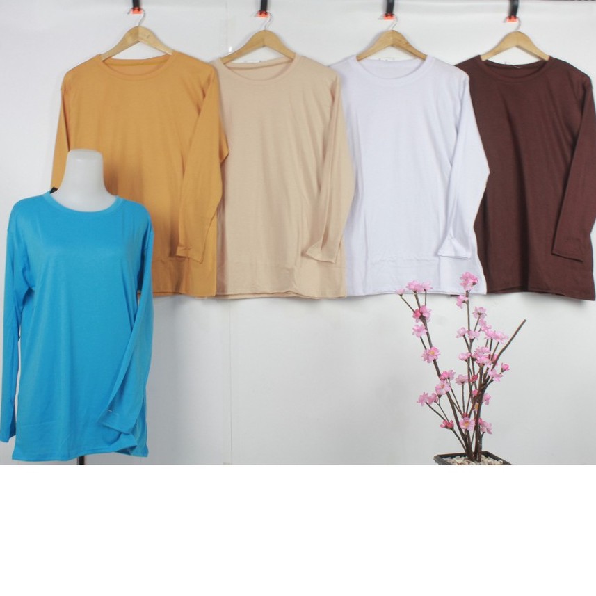 PREMIUM BAJU MANSET inner daleman polos kaos JUMBO dalem wanita lengan tangan jersy spandek jersi