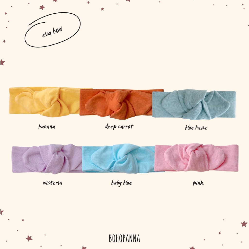 BOHO BABY EVA BOW  BANDANA BAYI HEADBAND BAYI 100% KATUN BOHOBABY BOHOPANNA