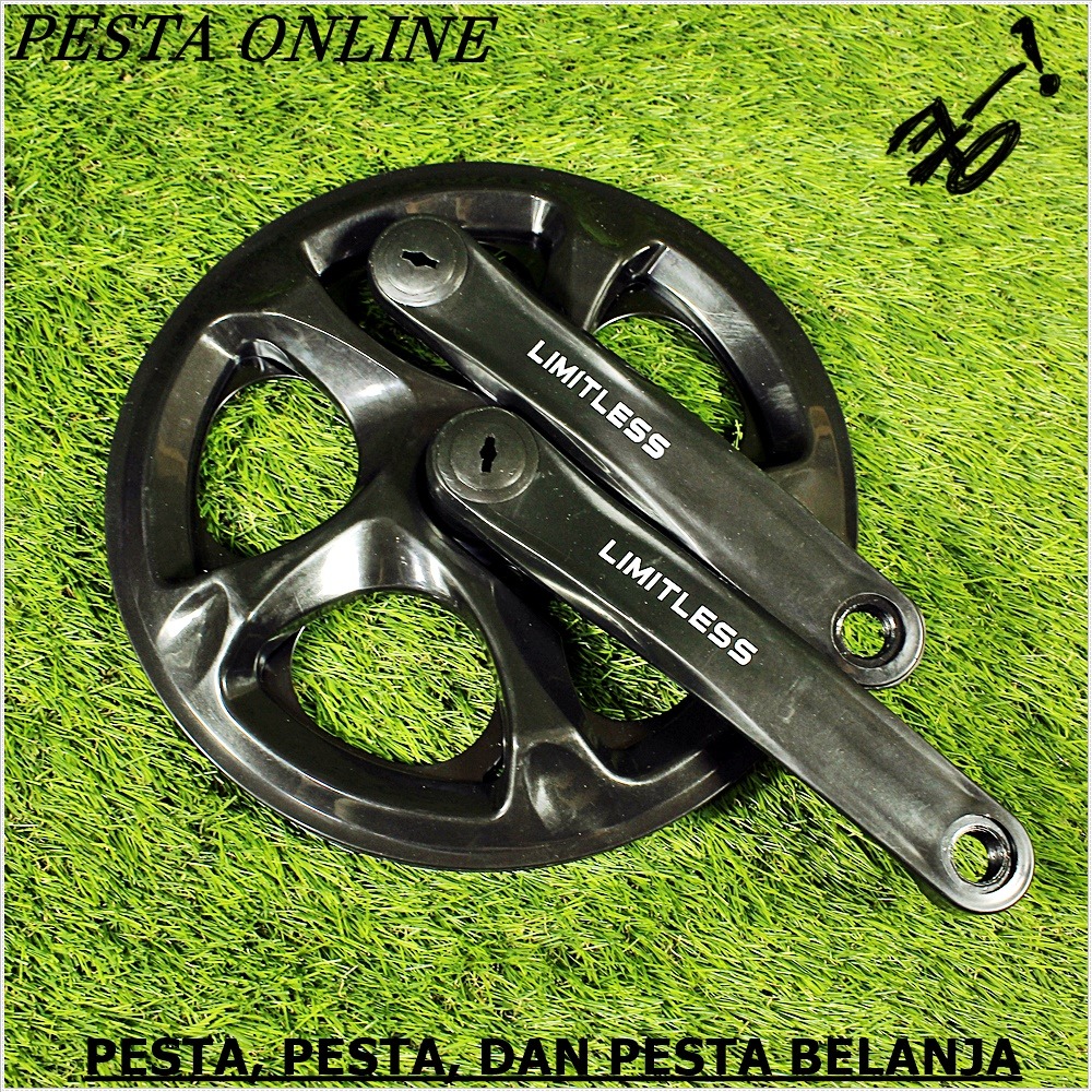Crank Sepeda Single Speed 52T Limitles Double Cover    Seli Mtb Dll Gir Sepeda