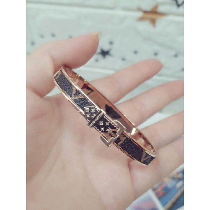 Bangle lv titanium 18k / gelang lv asli titanium / gelang titanium lv / gelang lv titanium rose gold