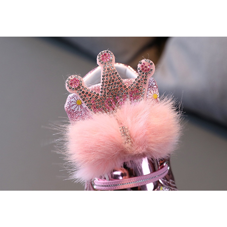 CHUBBI 16 Sepatu LED Anak Perempuan Fur Crown