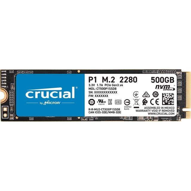 Crucial P1 500GB SSD 3D NAND M.2 2280 NVMe PCIe CT500P1SSD8