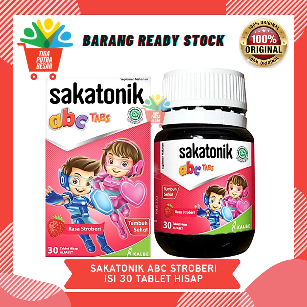 SAKATONIK ABC STROBERI ISI 30 TABLET HISAP RASA STRAWBERRY