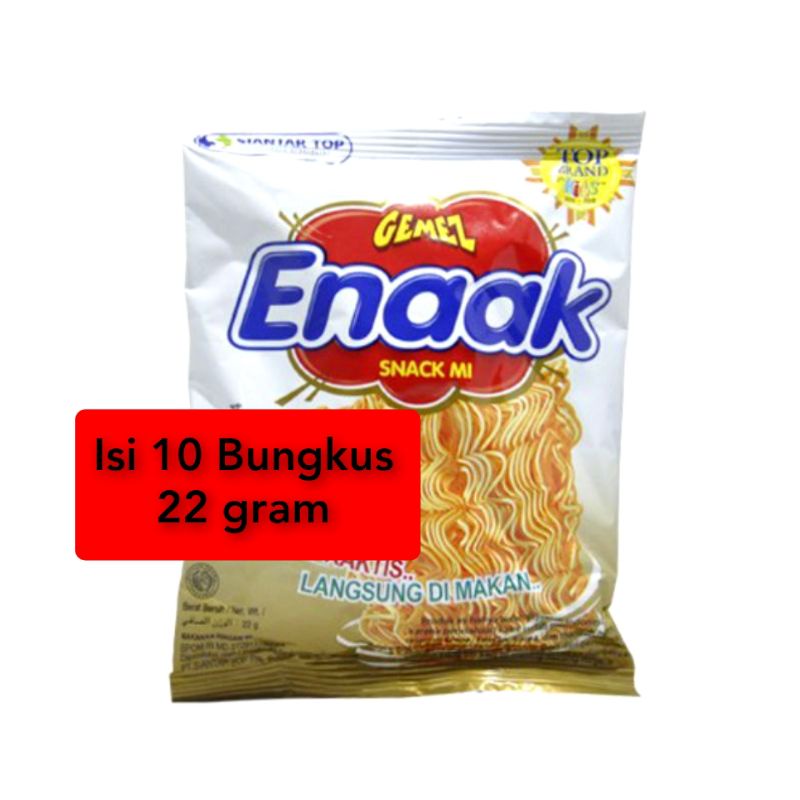 

MI GEMEZ ENAAK 22 GRAM ISI 10 BUNGKUS / SNACK MI GEMEZ / MI GEMEZ / MI ENAAK / MIE GEMEZ / MI GEMES / MIE ENAAK / MIE ENAK