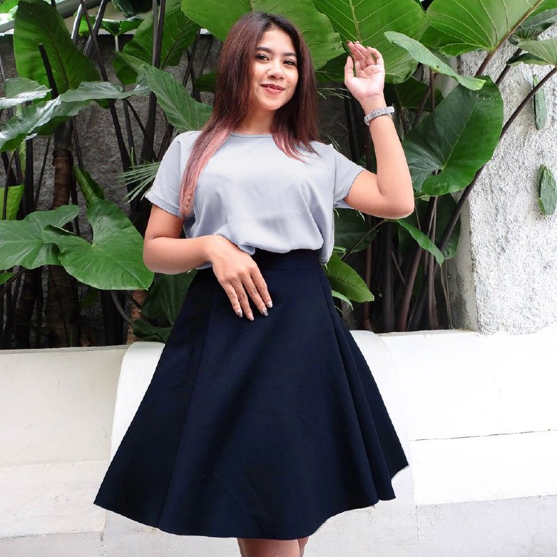 ROK MIDI SCUBA POLOS/ROK REMPEL SCUBA PENDEK BIG SIZE/ROK PENDEK MAYUNG PLUS SIZE