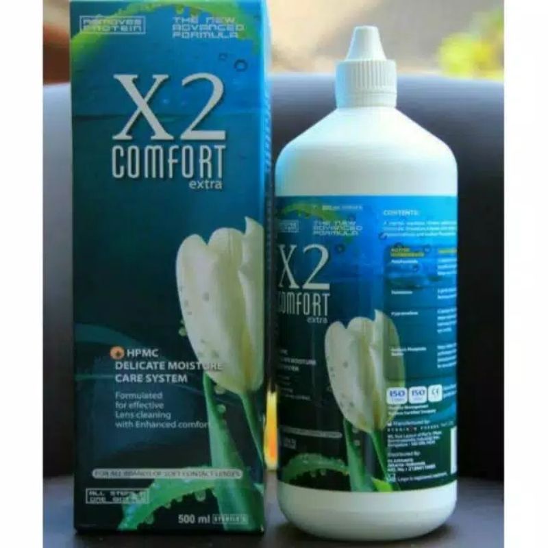 X2 500ML BESAR CAIRAN perendam pembersih Softlens /air Softlens