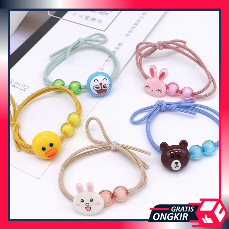 Gratis Ongkir - F5164 (1 PC) Ikat Rambut Korea / Ikat Rambut Karakter / Karet Rambut Lucu / Kuncir Rambut Import