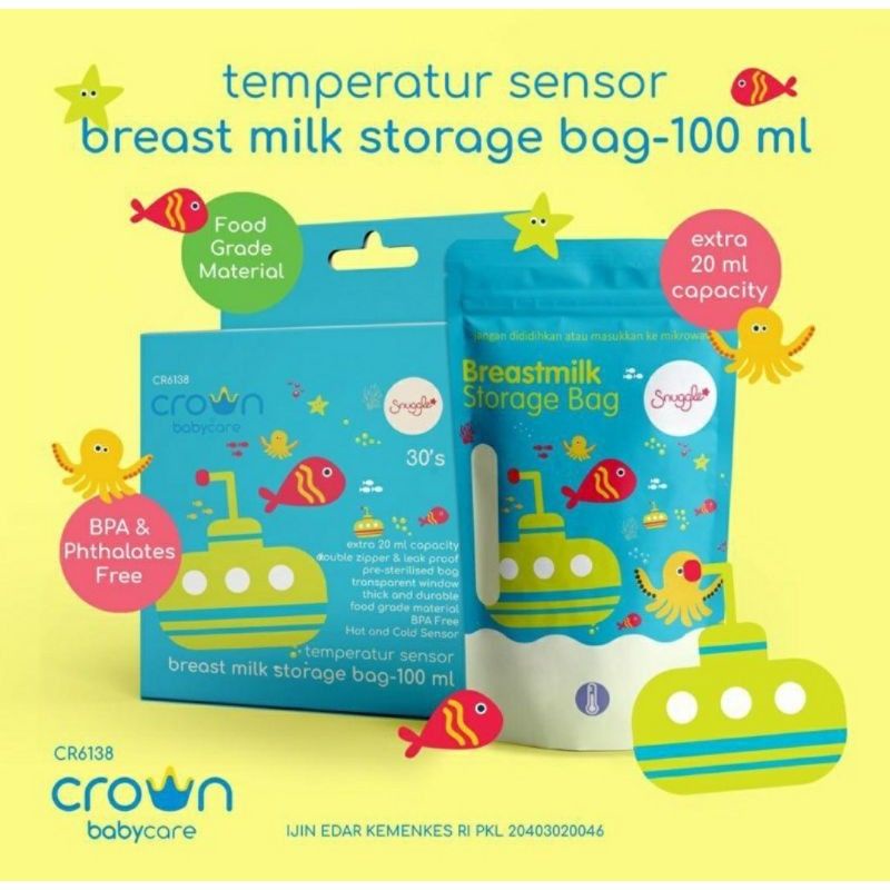 Crown Kantong Asi 100ml + Extra 20ml - Crown Storage Breastmilk 100+20ml