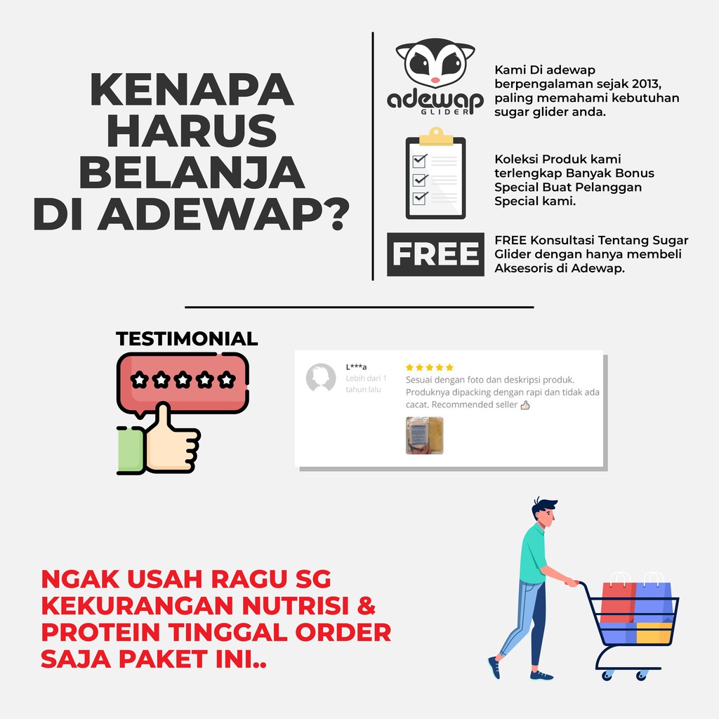 ADEWAP GLIDER Paket Hemat 2 Nutrisi Protein Wajib Sugar Glider