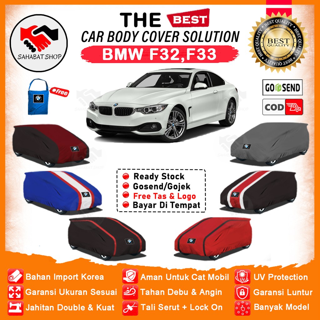 Sahabat Body Cover Mobil Sedan BMW Seri 5 / Sarung Penutup BMW Seri 5 F32 F33 Outdoor / Tutup Pelindung Selimut Jas Mantel Mantol Bungkus Terpal Kerudung Kelambu Tutupan Pembungkus Kerodong Mobil Sedan BMW F32 Waterproof Anti Air Model Orange