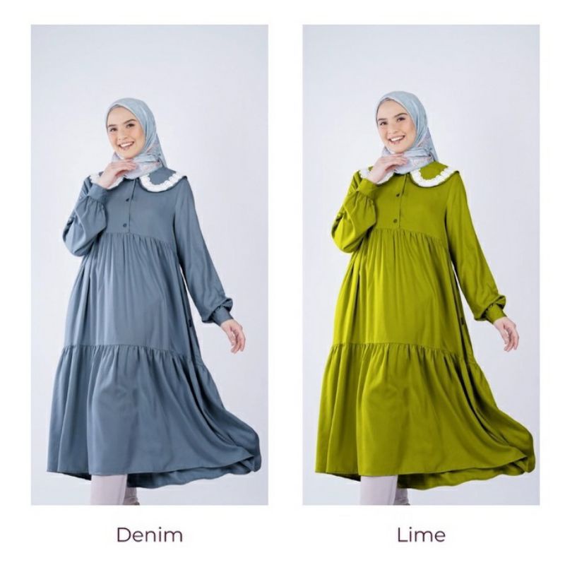 gamis baju muslim pakaian wanita mini dress alwanira elzatta
