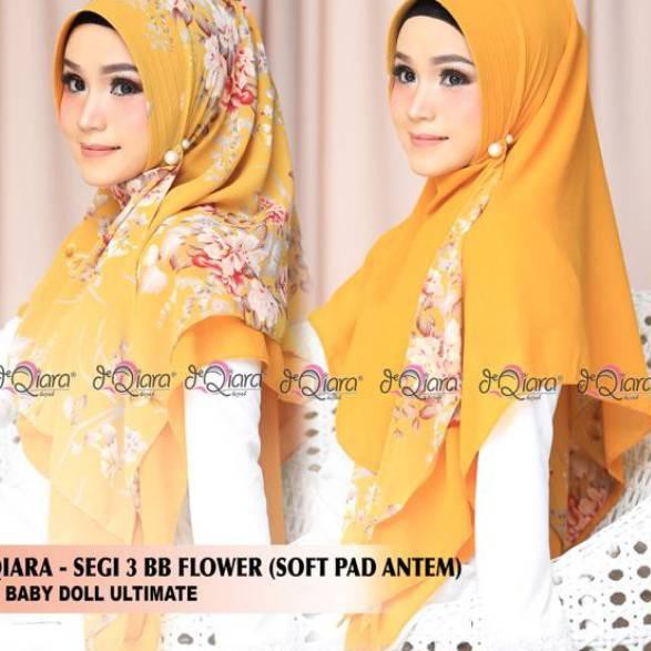 ★★★ AJL BOBAL FLOWER Jilbab Instan Segi 3 (Bolak Balik) Original Deqiara Hijab ✳ P →