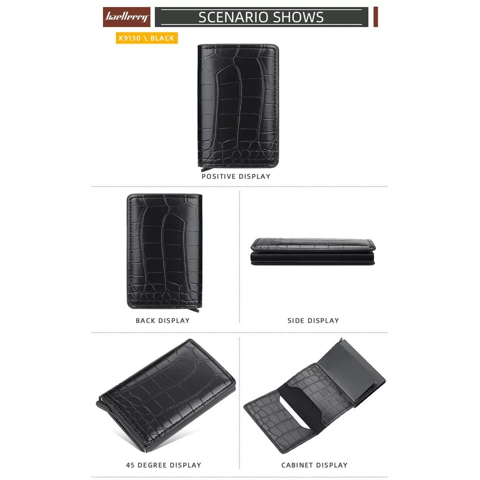 ORIGINAL BAELLERRY DOMPET KARTU LONTAR DENGAN FITUR RFID ANTI PENCURIAN DATA K9130