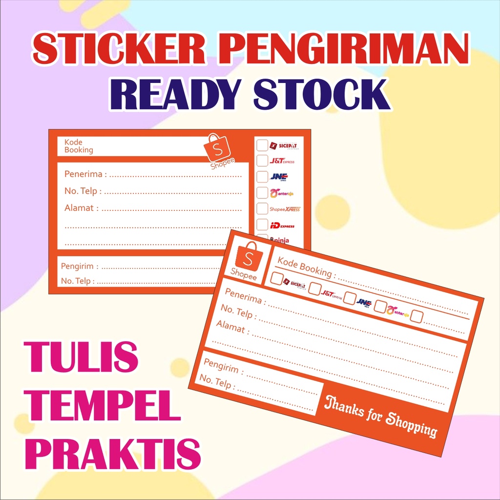 

( COD ) READY STOCK STICKER PENGIRIMAN OLSHOP TOKO LABEL RESI PAKET ONLINE SHOP 10 X 7 CM