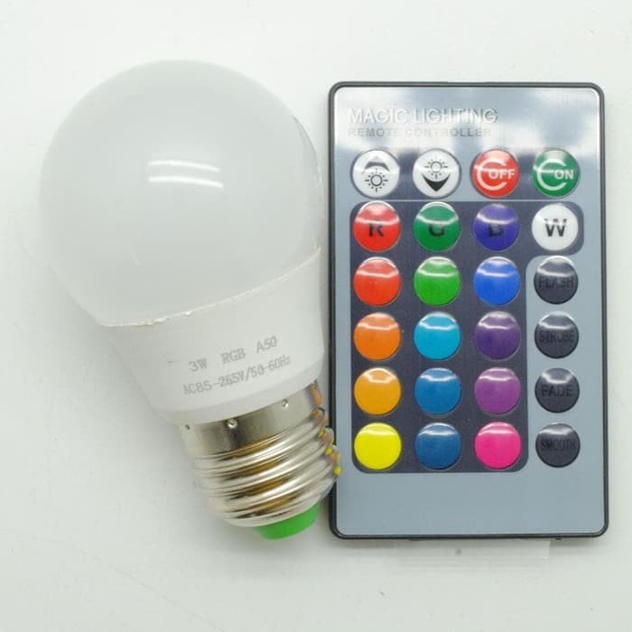 Lampu LED RGB Dilengkapi Remote Control 3watt 5 watt 10 watt