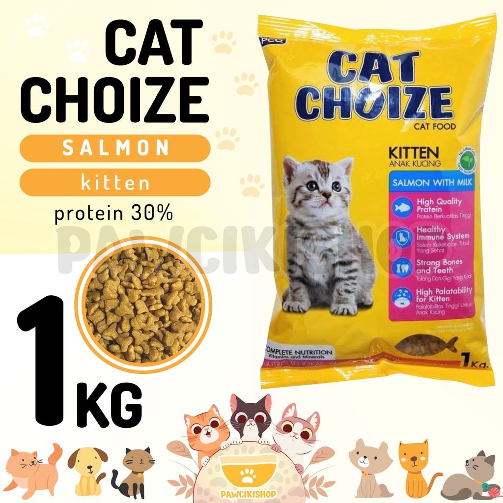 PAWCIKISHOP - CAT CHOIZE KITTEN SALMON 1 KG / cat choize / cat choize kitten / makanan kucing / maka