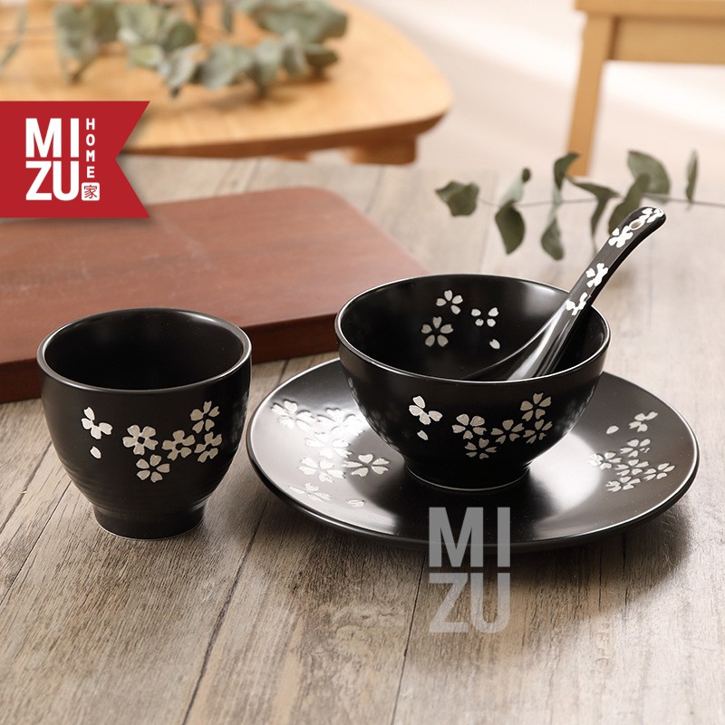 MIZU YOZAKURA Sakura Ceramic Tableware Dinnerware Set Piring Makan Mangkok Sumpit Sendok Cangkir-4