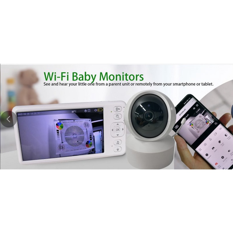 KURU BM300 5.0&quot; Smart Video Audio Wi-Fi Baby Monitor with 360 PTZ Rotation (MBS)