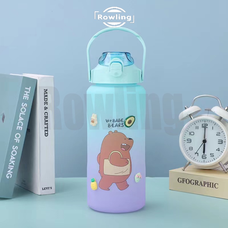 (Rowling) Botol Minum 800ml Dan 2 Liter Botol Minum Viral Bear Import