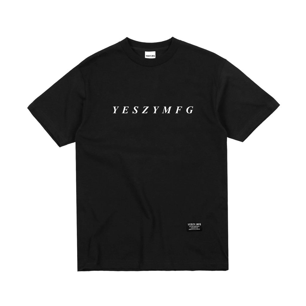 YESZY.MFG Tshirt Black Italic F. White