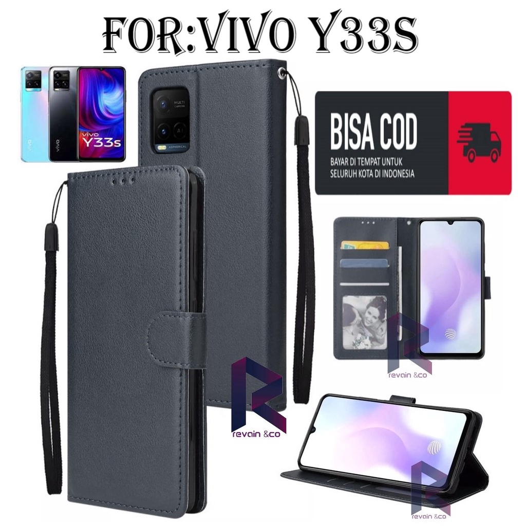 NEW VIVO Y33S CASE FLIP WALLET LEATHER KULIT PREMIUM SARUNG BUKA TUTUP FLIP CASE VIVO Y33S