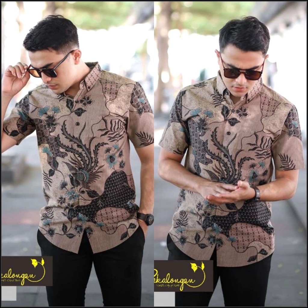 Batik pria lengen pendek  PREMIUM motif KERATONAN GALERY BATIK size M L XL[GB]