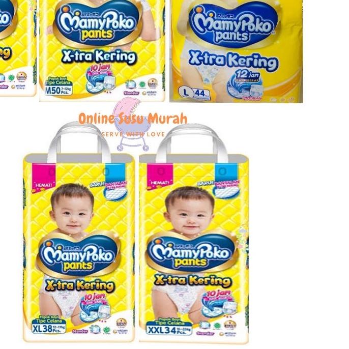 MAMYPOKO PANTS XTRA KERING STANDAR S58 M50 L44 XL38 XXL34 POPOK CELANA